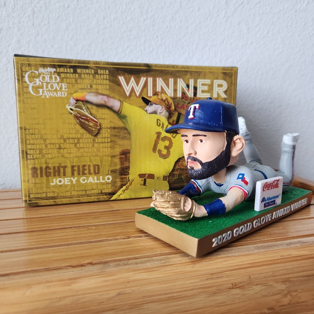 Joey Gallo Rawlings Gold Glove Award Bobblehead 2020 Texas Rangers Right Field